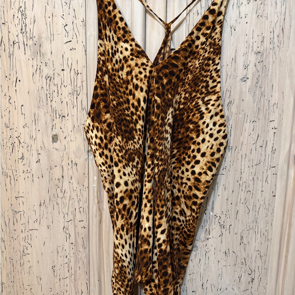 Worthington XXL Leopard Print Sleeveless Top